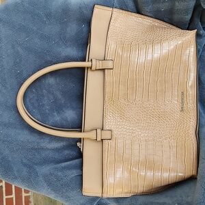 Enzo Angiolini Tan Croc-Embossed Tote